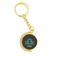 thumbnail image 1 of Septiembre - Octubre de libra constelación patron Anillo de oro de metal llavero llavero, 1 of 3
