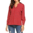 thumbnail image 6 of Goodtrade8 Winter Tops for Women Long Sleeve Plus Size Polka Dot Red Casual V-Neck Fall Shirts, 6 of 8