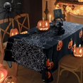 thumbnail image 2 of Rectangle Halloween Tablecloth, 60 x 102 Inch Waterproof Spider Web Pumpkin Table Cloth, Washable Table Cover for Party Picnic Dinner Decor, 2 of 2