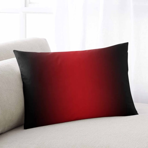 Black Red Ombre Throw Pillow Covers, Modern Art Abstract Aesthetics Soft Breathable Pillow Cases with Invisible Zipper for Sleeping, Queen Size Pillowcases for Couch Bed Sofa Chair 20x30 Inches