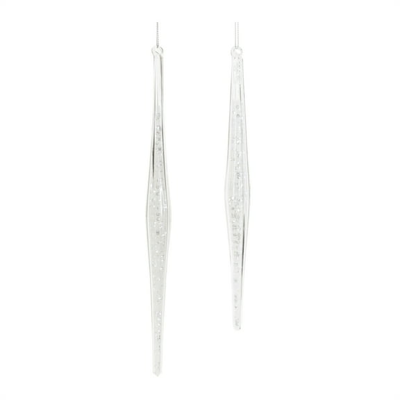 Melrose Clear Glass Icicle Drop Ornament Set of 6