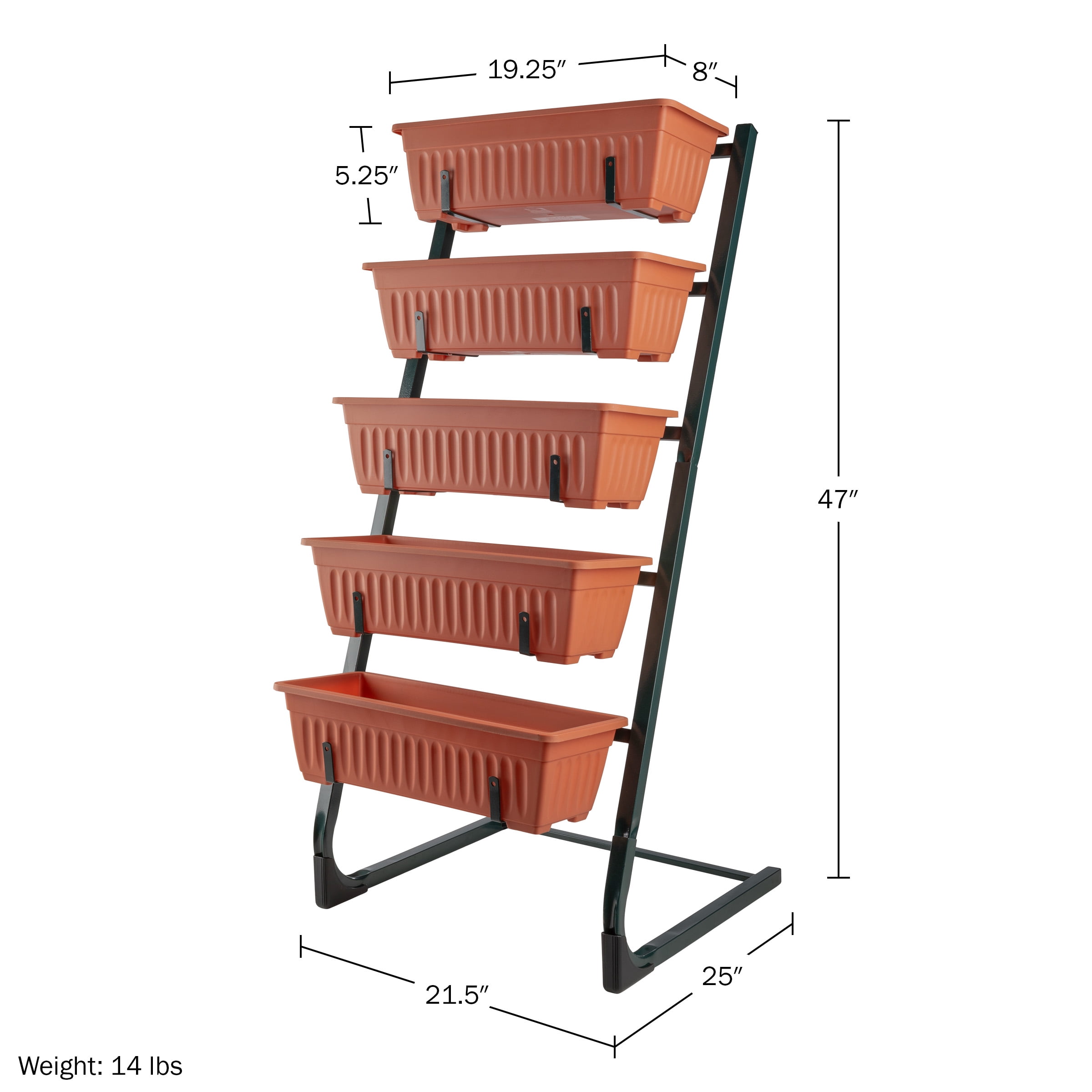 Pure Garden 5 Tier Vertical Planter Raised Garden Beds, Terracotta