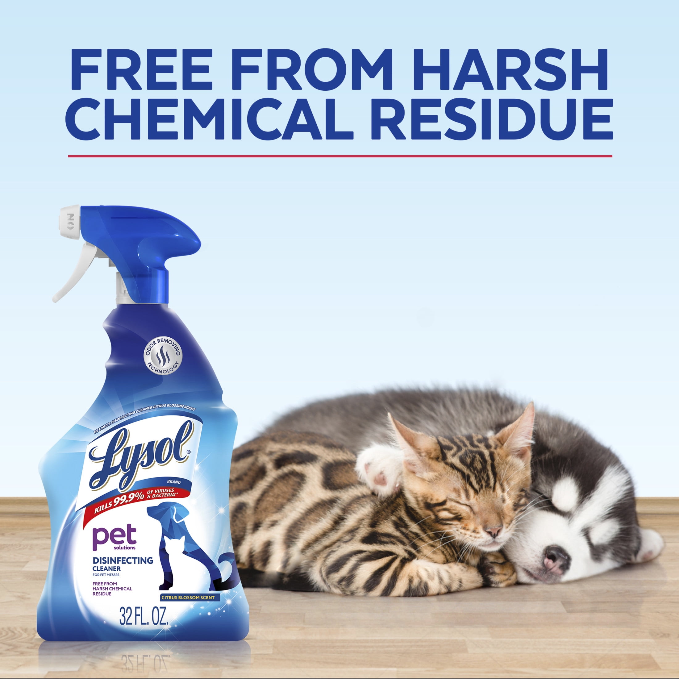 (3 pack) Lysol Pet Solutions –Disinfecting Cleaner, Citrus Blossom Scent, 32 fl oz
