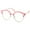Pink, variant on grinderPUNCH Womens Trendy Round Cat Eye Metal Clear Pink Glasses