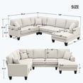 thumbnail image 4 of Modern U Shape Sectional Sofa,7 Seat Fabric Sectional Sofa Set Beige, 4 of 5