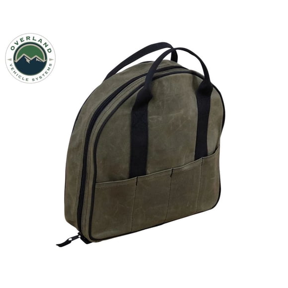 Overland Vehicle Systems Gear Bag 21129941 Canyon; Jumper Cable Style; 8 Inch Width x 8 Inch Height; With Pockets; With 1 Zipper; With 1 Carry Handle; Brown; Canvas