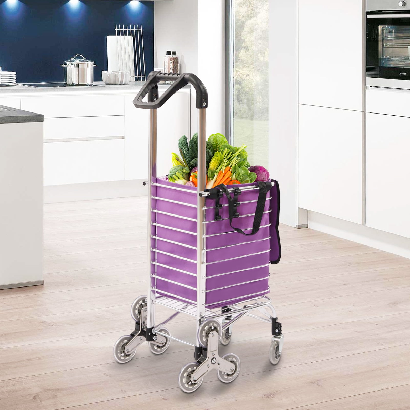 Portable Folding Shopping Cart, 35L Large Capacity Indoor Outdoor Jumbo