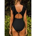thumbnail image 4 of Charmo Womens Ruffle One Piece Swimsuits Ruched Tummy Control Monokini Bathing Suits, 4 of 6