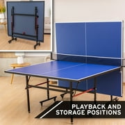 HEAD Collapsable Ping Pong Table with Net, 108 x 60 x 30 inches, Blue