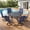 Black Table-Blue Chairs, variant on VOXBIN Outdoor Patio Dining Set for 4 including 40 Inch Round Table with Umbrella Hole and Patio Swivel Chairs, Gray Table and Gray Chairs