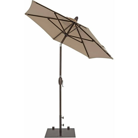 - 7' Garden Parasol with Push Button Tilt and Crank Antique Beige