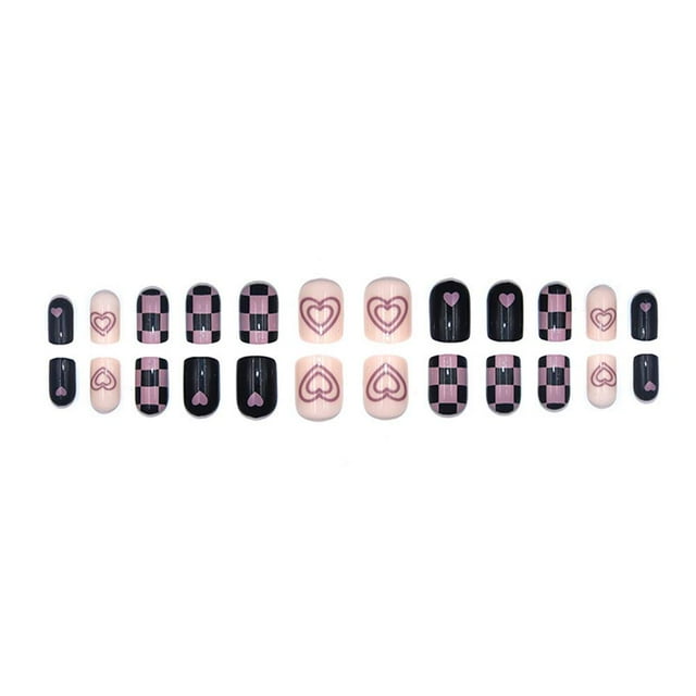 Fake Nails Set With Glue French Finger Nail Art False Nails Cod S6i9