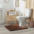 thumbnail image 7 of Nestl Contour Absorbent Memory Foam Bath Mat Set Bathroom Rug, Brown, 24"x20", 7 of 7