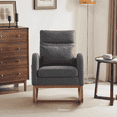 thumbnail image 2 of Resenkos Rocking Bedroom Bistro Chairs,Grey Linen Rocking Chair Nursery With Thick Headrest, Modern Nursing Rocker Glider With Curved Armrest, 2 of 8