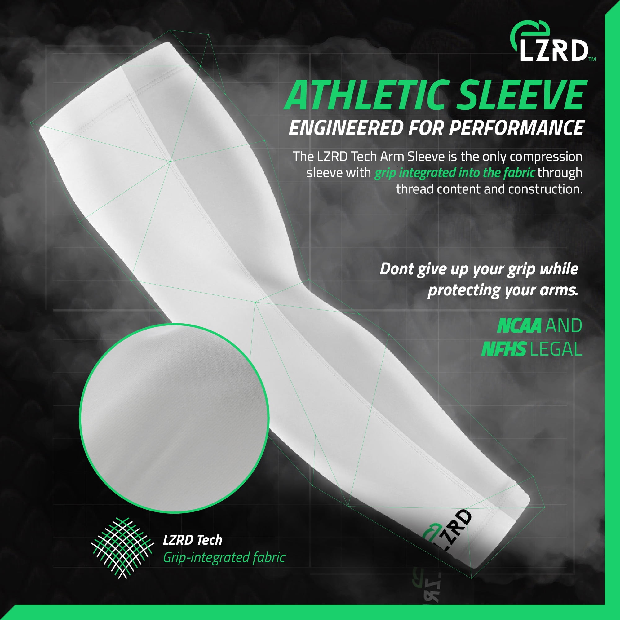 LZRD Tech Football Sleeve - Max Grip Compression Arm Sleeve with