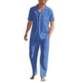 thumbnail image 3 of COOFANDY Men's 2 Piece Summer Beach Linen Button Down Shirt & Pant Outfit Set, 3 of 12