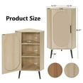 thumbnail image 2 of HIUU Small Corner Cabinet with Rattan Doors,Slim Bathroom Storage Cabinet,Freestanding Corner Table with Storage(Natural), 2 of 8
