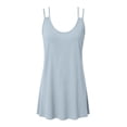 thumbnail image 3 of Ohufall Mini Dress for Women Thin Strap Sleeveless Dress Solid Color Lounger Wear Nightgown Dresses, 3 of 6
