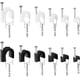 thumbnail image 2 of 390 piezas de bridas para cables, bridas para colgar en la pared con clips para clavos, 4 mm, 5 mm, 6 mm, 8 mm, 10 mm y 12 mm, color blanco y negro, 2 of 7