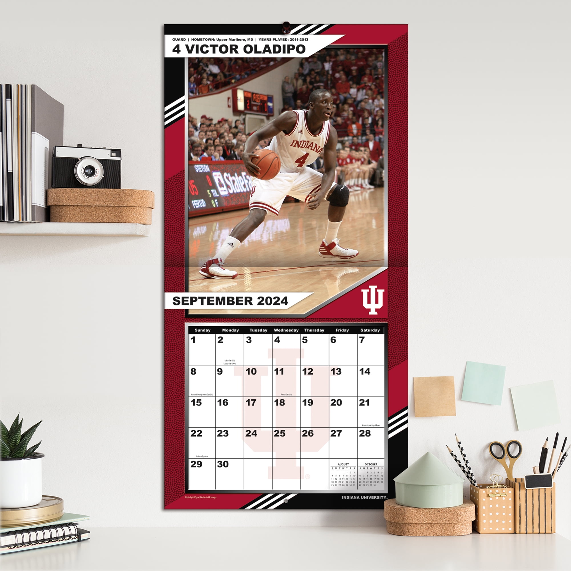 2025 12X12 TEAM WALL CALENDAR, INDIANA HOOSIERS
