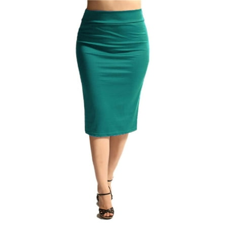 NYL Basics Women’s Everyday Basic Below The Knee Printed Pencil Skirt ...