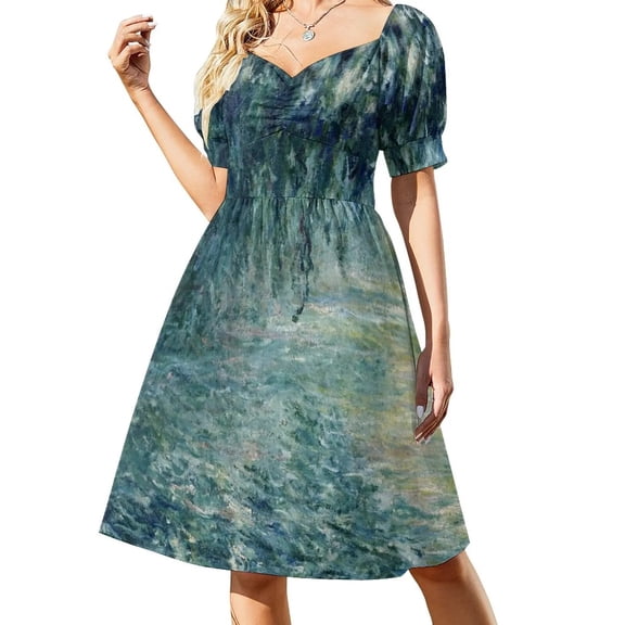 Monet Morning on the Seine Fine Art Dress summer dress for women 2024 women formal occasion dresses summer dresses womens 2024