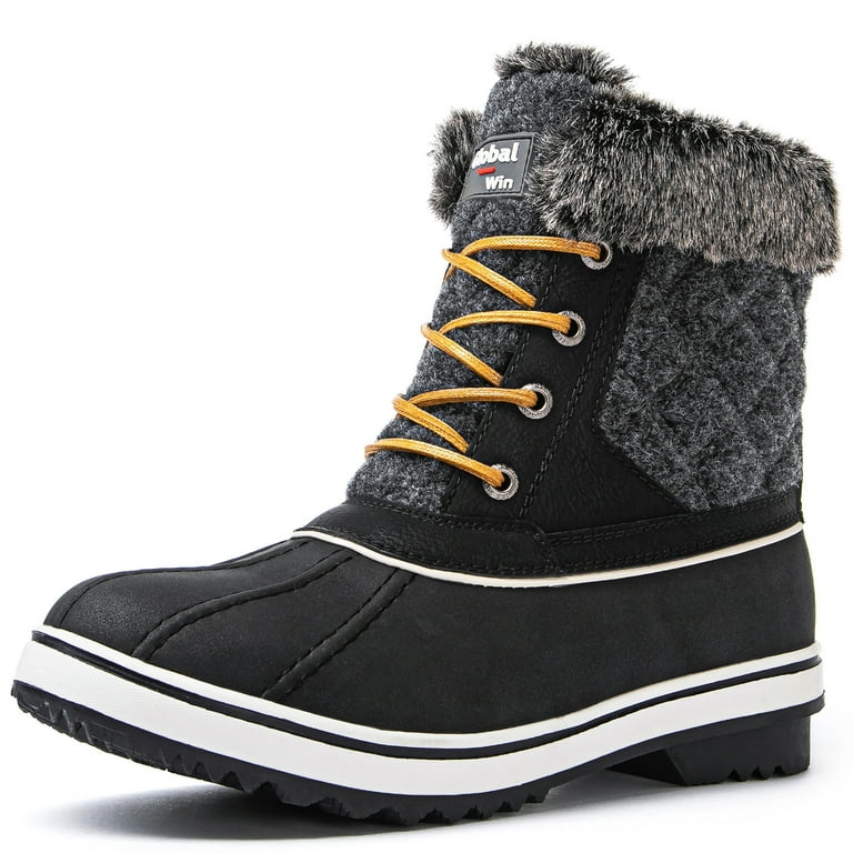 Globalwin Women s Snow Boots Black Winter Boots For Women 9.5M