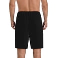 thumbnail image 3 of Naloa Black Men's Short Pajama Pants, Lounge Comfort Shorts with Elasticized Waistband and Side Pockets - Large, 3 of 9