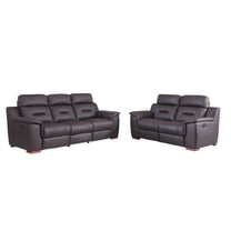 Titan Furnishings Modern Leather Upholstered Sofa & Loveseat Set in Brown