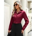 thumbnail image 6 of Zeagoo Satin Blouse for Women Long Sleeve Silk Button Down Shirt Casual Business Dressy Top Spring Fashion Silk Blouse, 6 of 6