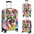 thumbnail image 2 of Hippie German Shepherd Portrait Watercolor Tie-Dye Vintage Styles Travel Luggage Cover Alsatian Dog Lover Gifts Suitcase Dust Protective Decor - 00014, 2 of 5