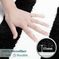 thumbnail image 4 of PiccoCasa Microfiber Striped Bathroom Rugs Non Slip Black&White 17"x24", 4 of 7