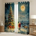 thumbnail image 2 of Manfei Bling Vintage Xmas Tree Curtains Pack of 2 (42x84 Each), Dreamy Christmas Eve Curtains Blackout, Magic Santa Claus Bedroom Curtains, Curtains and Drapes Room Decor, 2 of 6