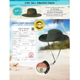 thumbnail image 4 of TOP-EX Oversize XL XXL Large Waterproof UPF 50+ Wide Brim Mens Sun Safari Fishing Hiking Hat with Chin Strap Army Green XXL, 4 of 6