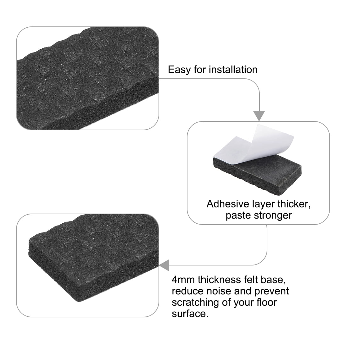 Furniture Pads Adhesive Rubber Pads 30mm x 15mm Black 28Pcs Walmart