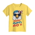 thumbnail image 4 of Toddler Girl's USA 250th Anniversary T Shirt Patriotic American Flag Eagle Graphic Soft Short Sleeve Tee for 1776-2026 US 250th Anniversary Gibobby,9-10 Years,Yellow, 4 of 5