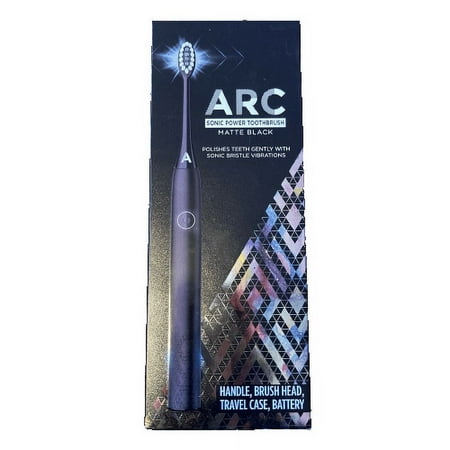 ARC Oral Care Metal Sonic Power Toothbrush + Travel Case - Black