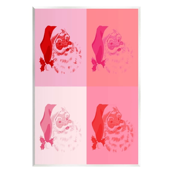 Pop Style Pink Santa Claus Holiday Graphic Art Unframed Art Print Wall Art