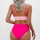 thumbnail image 4 of Conjunto de Bikini de Cintura Alta para las Mujeres Bloque de Color Cruzando Suspensiones, Traje de Baño de Moda sin Espalda Sexy, 4 of 4