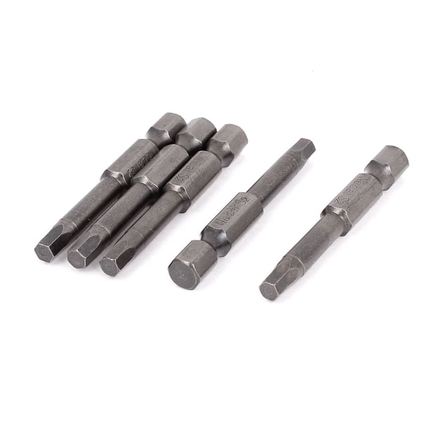 50mm de longitud, punta hexagonal de 1/4" y vástago hexagonal de 4mm, 5 piezas de puntas magnéticas para destornillador