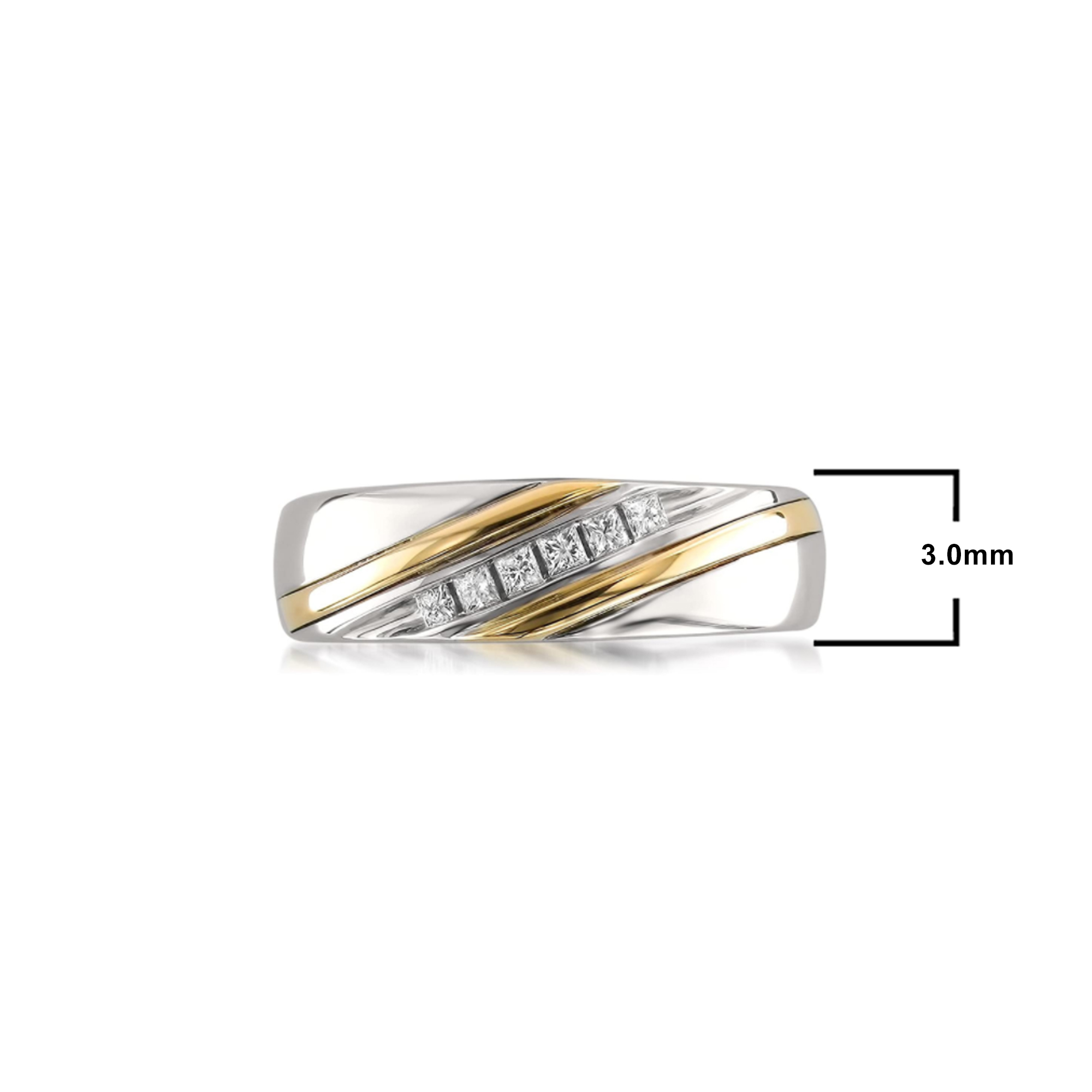 Men's Platinum & 14k Yellow Gold Wedding Band with .20 Cttw Princess Cut  Diamonds – Exeter Jewelers