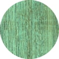 thumbnail image 1 of Ahgly Company Indoor Round Abstract Turquoise Blue Modern Area Rugs, 6' Round, 1 of 4