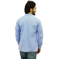 thumbnail image 6 of Atasi Ethnic Men's Blue Short Kurta Mandarin Collar Cotton Tunic Shirt-XX-Large, 6 of 8