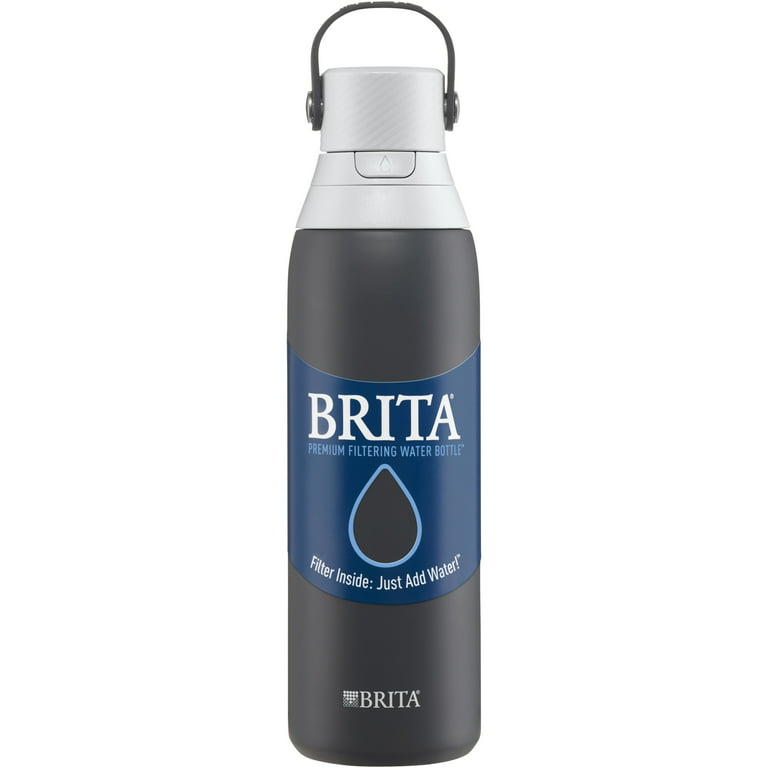 Insulated Filtered Water Bottle with Straw, Reusable Metal, Carbon