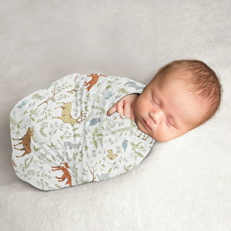UPC: 0846480085225 | Woodland Toile Baby Swaddle Receiving Blanket by Sweet Jojo Designs