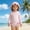 ZA Red, variant on RTKFRFLM Girls One Piece Swimsuit with Matching Hat, Cute Cartoon Ice Cream Print Swimwear for Toddlers Kids