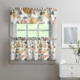 thumbnail image 2 of Fall Kitchen Curtains 24 Inch Short - 3 Panel Set, Autumn Harvest Print, Rod Pocket Window Treatment for Thanksgiving, Farmhouse, Cafe, Living Room - Machine Washable, 2 of 6