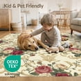 thumbnail image 4 of ODIKA 5'x7' Washable Area Rug Non-Slip, Low Pile, Stain Resistant Circle Botanical Semi Scrollwork Balanced Clusters Semicircle for Guest Room, Lounge, Apartment, 4 of 7