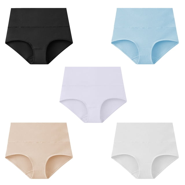 Culottes pour Femmes en Pur Coton Culottes pour Femmes en Pur Coton Culottes Grande Taille pour Femmes Culottes Taille Haute pour Femmes Culottes 5 Pcs