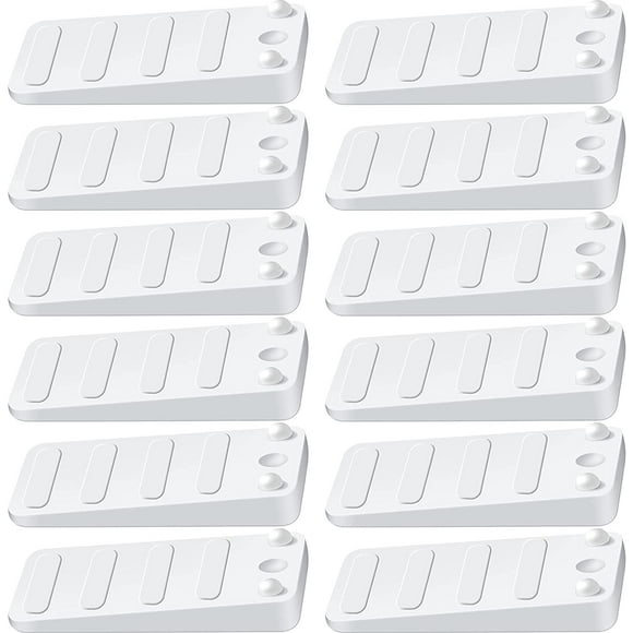 24 Pieces White Toilet Leveling Shims Plastic Wedges Shims Soft Furniture Leveling Shims Table Shims Bed Shims for Furniture and Appliances, Door, Bed, Sofa